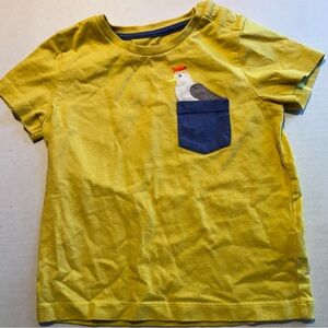 Boden Yellow 18 - 24 Months Boys Kids T-Shirt Bird on Pocket
